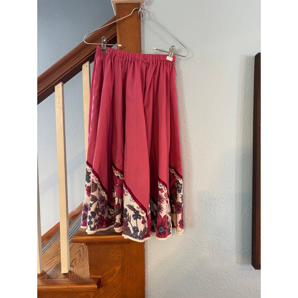 Vintage Floral lace Peasant Skirt carefree fashions square dance rodeo XS S